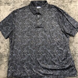 Ben Hogan Performance Mens 2XL Polo Shirt Black Blue Speckled Galaxy WT4958